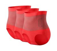 Genérico Fajas Reductoras Mujer Adelgazante Braga Faja Reductora Mujer Push Up Vientre Plano Faja Moldeadora Sin Costuras Bragas Levanta Gluteos Antirozaduras Muslos Shapewear Pack de 3 Rojo M