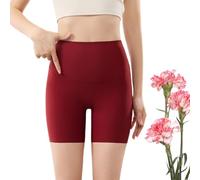 Generico Fajas Sixth Pandas, Pantalones Cortos moldeadores sin Costuras for Mujer, realza los glúteos y Adelgaza los Muslos sin enrollarse(Red,L)