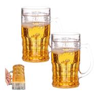 Genérico Fake Beer Glasses, Double Fake Beers Mug With Mezzanine, 400ml Double Layer Funny Beer Stein, Realistic Prank Cup for Bars Beverages (No Words,2Pcs)