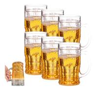 Genérico Fake Beer Glasses, Double Fake Beers Mug With Mezzanine, 400ml Double Layer Funny Beer Stein, Realistic Prank Cup for Bars Beverages (No Words,6Pcs)