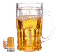 Genérico Fake Beer Glasses, Double Fake Beers Mug With Mezzanine, 400ml Double Layer Funny Beer Stein, Realistic Prank Cup for Bars Beverages (No Words,1Pcs)