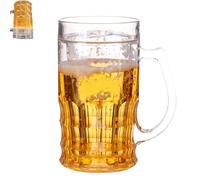 Genérico Fake Beer Glasses,Prank Beer Mug,400ml Double Layer Funny Fakes Beer-Mug,Double Fake Beers Mugs with Mezzanine for Gags and Parties (1pcs)