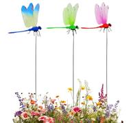 Genérico Fake Dragonfly - 9.84 Inch Garden Ornaments | PVC Dragonfly Garden Decorative Stump | Gardens Stakes, Colorful Indoor Outdoor Planter Decor for Yards Farms Pathways Driveways Adding Charm