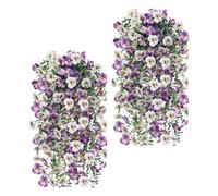 Genérico Fake Flowers - 2 Piece Realistic Artificial Outdoor Decor | Durable Home Patio Deck Door Wall Gazebo Front Balcony Floral Arrangement | Spring Fall Decoration For Garden Porch Outdoor Spaces