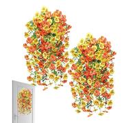 Genérico Fake Flowers - 2 Piece Realistic Artificial Outdoor Decor | Durable Home Patio Deck Door Wall Gazebo Front Balcony Floral Arrangement | Spring Fall Decoration For Garden Porch Outdoor Spaces