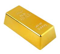 Genérico Fake Gold Bars - 6.69in Gold Bullion Brick Toy | ABS Golds Bar Decoration - Realistic Electroplated Novelty Prop For Movie Sets Party Decor Joke Gift Display Use