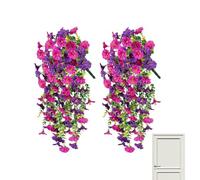 Genérico Fake Morning Glory - 2 Pieces Realistic, UV Resistant Flowers with Colorful Design, Fake Plants, Outdoor Decor, Artificial Flowers for Home Garden Wall Fence Wedding Birthday Porch