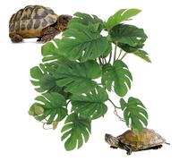 Genérico Fake Plants - Realistic Reptile Habitat Greens, Artificial Amphibian Leaves with Weighted Base | Terrarium Tank Decor Accessory for Lizard Gecko Frog Toad Turtle Pets Creating 9.85 in