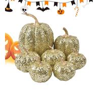 Genérico Fake Pumpkins, Glitter Pumpkin Statues, Heavy Duty Halloween Decorations, Festive Ornaments for Parties Table, Shelf, Desk, Holiday Hallway, Bedroom, Home and Seasonal Festival Decor