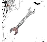 Genérico Fake Spanner - Halloween Bloody Wrench, Horror Party Decor, Haunted House Accessory, Realistic Cosplay Prank Tool for Scary Photo Props and Escape Room, 5,16 x 2,91 pulgadas