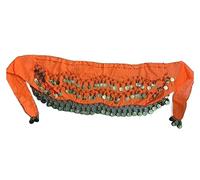 Genérico Falda Danza Vientre Monedas Duradero, Vientre Dance Tone Monedas Cintura Cadena Envoltura Lady Women Wear Bufanda de Hip Accesorios(Orange)
