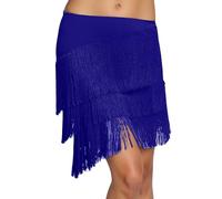 Generico Falda de danza latina Tango Danza del Vientre con flecos Falda Rumba Cha Cha Samba ajuste ajustado y valorizante Carnaval Ropa Mujeres Estilo Artístico y Refinado, turquesa, XXXL