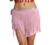 Generico Falda de tubo con flecos para carnaval, elegante falda corta tipo Trapecio con borlas y cintura alta de tela elástica para bailes de salón Tango ChaCha y bailes de sociedad Sexy Clubwear