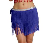 Generico Falda de tubo con flecos para carnaval, elegante falda corta tipo Trapecio con borlas y cintura alta de tela elástica para bailes de salón Tango ChaCha y bailes de sociedad Sexy Clubwear