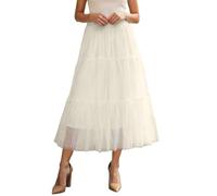 Genérico Falda de Tul para Mujer, Cintura elástica, Faldas Plisadas de Varias Capas, Falda largas escalonadas, Faldas tutú de Malla, largas para Fiesta de Princesas