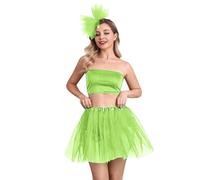 Genérico Falda de Tutú para Mujer con Venda, Tutu Tul Falda Disfraz para Ballet Retro 80s Faldas Corta Enagua de Tul en Capas para Halloween Carnival Santa Party