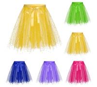 Genérico Falda de Tutú para Mujer, Tutu Tul Falda Disfraz para Ballet Retro 80s Faldas Corta Enagua de Tul en Capas para Halloween Carnival Santa Party