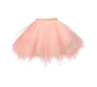 Genérico Falda de Tutú para Mujer, Tutu Tul Falda Disfraz para Ballet Retro 80s Faldas Corta Enagua de Tul en Capas para Halloween Carnival Santa Party M-XXL