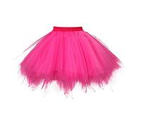 Genérico Falda de Tutú para Mujer, Tutu Tul Falda Disfraz para Ballet Retro 80s Faldas Corta Enagua de Tul en Capas para Halloween Carnival Santa Party M-XXL