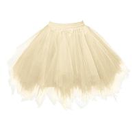 Genérico Falda de Tutú para Mujer, Tutu Tul Falda Disfraz para Ballet Retro 80s Faldas Corta Enagua de Tul en Capas para Halloween Carnival Santa Party (Coffee, One Size)