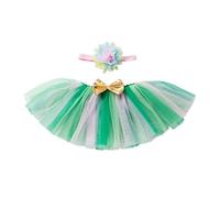 Genérico Falda De Tutú para Niña Verano Paillettes En Capas Tul Malla Danza Princesa Danza Ballet Cumpleaños Disfraz con Diadema Adecuado Niños 2-8 Años