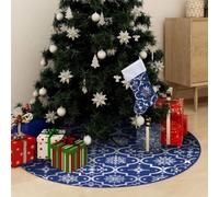 Genérico Falda del árbol de Navidad de Lujo con calcetín Tela Azul 90 cm,Casa y jardín,Decoración,Decoraciones Festivas y estacionales,Cubrepié del árbol de Navidad-330278