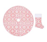 Genérico Falda del árbol de Navidad de Lujo con calcetín Tela Rosa 122cm,Casa y jardín,Decoración,Decoraciones Festivas y estacionales,Cubrepié del árbol de Navidad-330285
