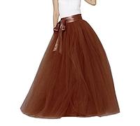 Genérico Falda Larga Mujer Talla Única Largas Tutu Negro Tul Elástica Línea A Adelgazante De Cintura Larga High Waist Falda Fiesta