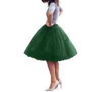 Genérico Falda Lentejuelas Mujer,Black Swan Costume Falda Rosa Falda Tutú Clásica en Capas Faldas Tutú de Tul para Tutú Negro Mujer Falda tutú de Tul de Lunares con y Diademas Tutu Verde