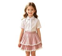 Genérico Falda Midi para niña Tipo Capa con Pliegues, Falda Corta Estilo Uniforme Escolar, Prenda Ideal para la Vuelta al Cole, cómoda para Uso Diario y Actividades Escolares