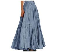 Genérico Falda Mujer Elegante - Falda Larga para Mujer Informal De Cintura Alta Plegable Estilo Holgada para Playa