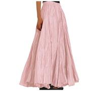 Genérico Falda Mujer Elegante - Falda Larga para Mujer Informal De Cintura Alta Plegable Estilo Holgada para Playa