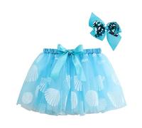Genérico Falda Niña 2-11 Años Corta Minifalda Tul Tutu Chica Princesa Fiesta Vacaciones Faldas Ballet Disfraces Carnaval (Cielo Azul, 5-8 años)