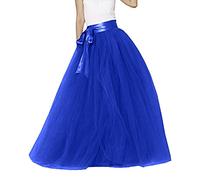 Genérico Falda Tul Larga Mujer Largas Línea A Adelgazante De Cintura Larga High Waist Tutu Negro Talla Única Tul Elástica Falda Fiesta