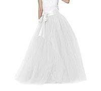 Genérico Falda Tul Mujer Tul Elástica Larga Tutu Negro Talla Única Línea A Falda Fiesta Largas High Waist Adelgazante De Cintura