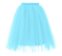 Genérico Falda Tul Mujer Tul Multicapa Tutu Clásico Tutu Mujer Cintura Elástica Skirt Vintage para Ballet Carnaval Enagua Adulto Corta para Party Festival Celebración Rockabilly Vestidos Azul Claro M