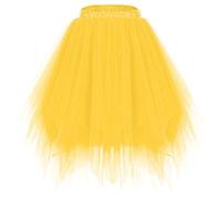 Genérico Falda Tul Mujer - Tul Multicapa Tutu Vintage para Ballet Tutu Mujer Cintura Elástica Tutú Carnaval Elegante Corta Retro Adulto Fiesta Rockabilly Vestidos Oro XXL