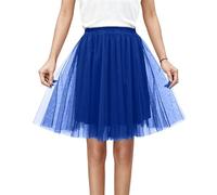 Genérico Falda Tul Mujer Tutu Baile Clásico Falda Plisada de Tul Asimétrico Traje De Carnival Vestido De Danza Del Vientre Bufanda Danza Oriental Tune Princesa Boda Parties Martes Grasas Fiesta, azul