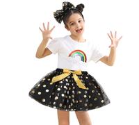 Genérico Falda tutú de tul para niños, con estampado de purpurina, estrella, falda de fiesta para niñas de 1 a 10 años, pantalones cortos para niña