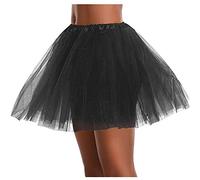 Genérico Falda Tutu Mujer Carnaval, Color Coral Rosa 3-Capas Malla A-Línea Mini Falda Adultos Disfraz Carnaval Vestido Danza Ballet Faldón