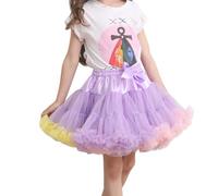 Genérico Falda Tutu Niña, Tutu Blanco Niña Jupe Malla Suave Super inflado niños Princesa Linda Carnaval y Fiesta para Fiesta de Carnaval