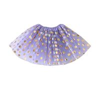 Genérico Falda Tutu Niña, Tutu Niña Jupe Malla Lunares Dorados Preciosos niños Princesa Fiesta y Carnaval Ropa de Rendimiento para Niñas