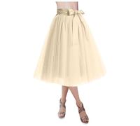 Genérico Falda tutú para Mujer, Estilo Lolita, Corta, con Enagua, para Ocasiones Elegantes (Beige, One Size)