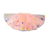 Genérico Falda tutú para niña, tul en capas, falda de princesa con bolas hinchadas para niñas, vestidos de cumpleaños para niñas de tutú arco iris patrón de billetera