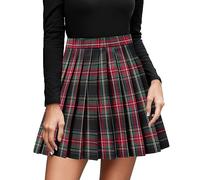 Genérico Falda Vaquera Larga Mujer - Falda Medieval Mujer - Minifalda Plisada De Cintura Alta A Cuadros Informal para Mujer