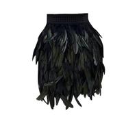 Genérico Faldas de Plumas para Mujer Fiesta Falda Corta Irregular de Cintura Alta Elegantes Vestir Minifalda Carnaval Mini Skirt Danza Jazz Falda de Prom