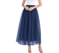 Genérico Faldas Largas Mujer Invierno - Falda Larga Tul Mujer - Falda Midi De Tutú De Tul para De Graduación De Ballet De Malla En Capas Escalonadas