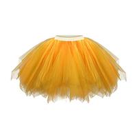 Genérico Faldas Tul Mujer - Tul Multicapa Tutu Clásico Carnaval Corta Tutú Tutu Mujer Elegante Cintura Elástica Princess Dance Falda Adulto Rockabilly Fiesta Skirt Amarillo M