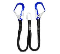 Genérico Fall Arrest Harness - Safety Rope Lanyard | Nylon Webbing with Double Part Hooks, Adjustable Shock Absorber Cord, Secure Harness Gear for Workers Roofers and Hikers
