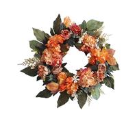 Genérico Fall Front Door Wreath, Maple Leaf Door Decoration, Seasonal Decorative Garland, Lifelike Autumn Leaves Design, Welcome Sign Accent for Thanksgiving, Halloween, Porch, Wall, Mantel, 45cm